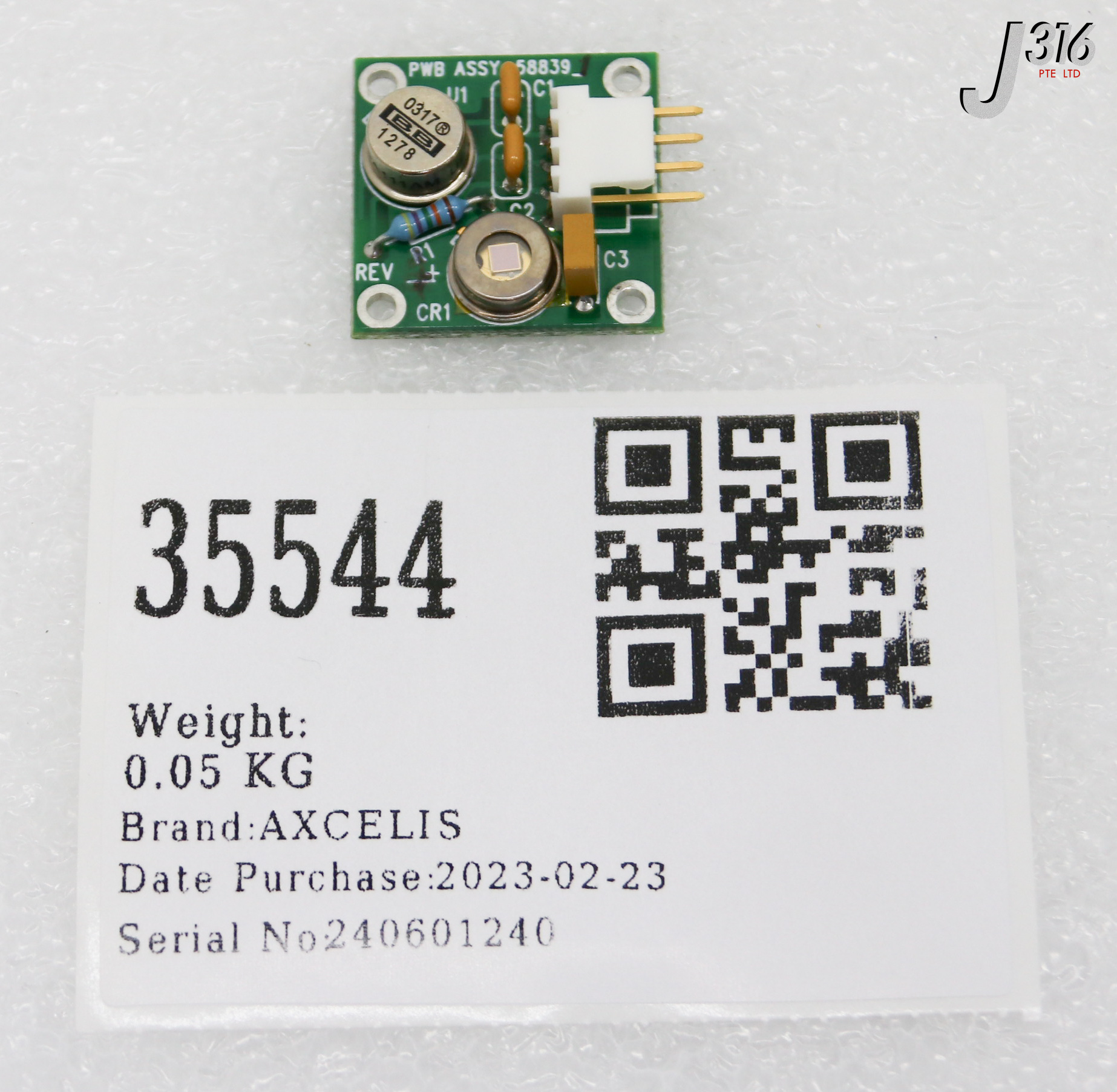 35544 AXCELIS PCB ASSY, THRU-CHUCK INSITU PROBE UV SENSOR 588391